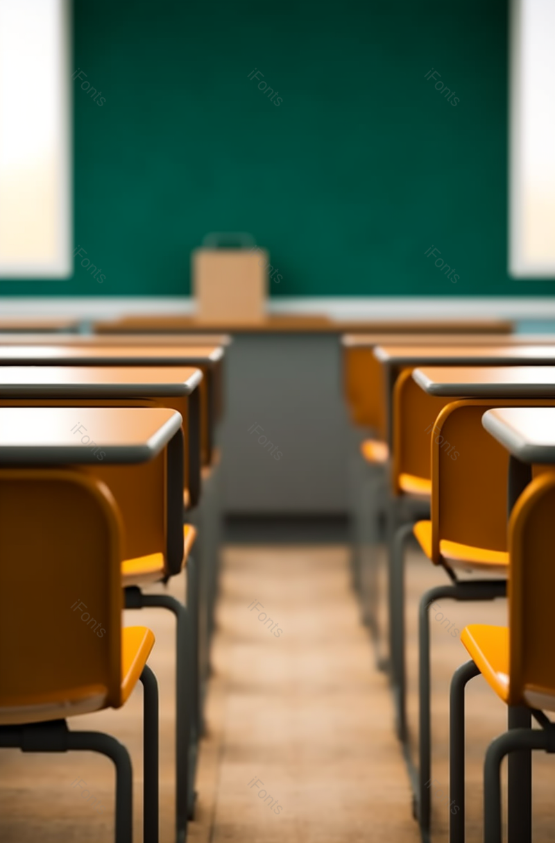 高中课堂空的演讲台对称桌椅摄影图,高清,摄影图,摄影图片,图片大全,摄影图免费下载